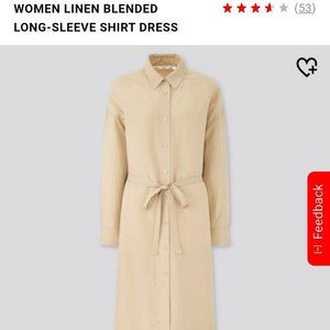 NWT Uniqlo Linen blend shirt dress